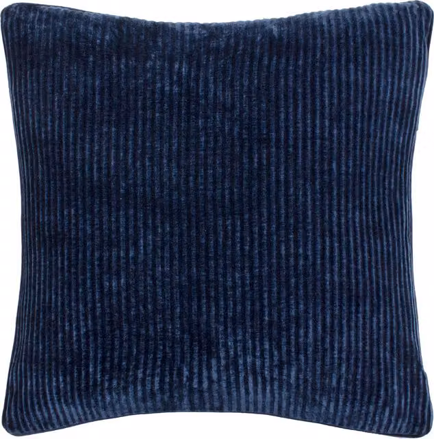 Make it a Home Garda Corduroy Piped Square Cushion in Navy Blue with Feather and Polyester Filling