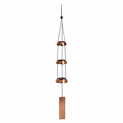 Woodstock Chimes Copper and Bronze Temple Wind Bells Trio, Height: 62.2 cm
