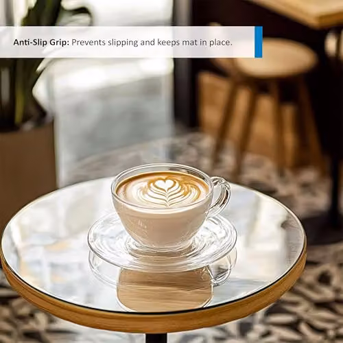 Nicoman Transparent Round PVC Table Mat, Diameter: 60 cm – 4