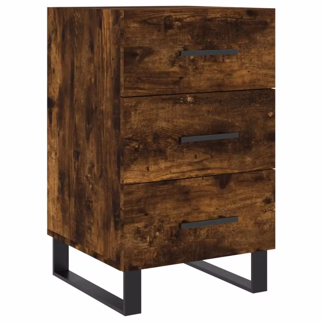 Berkfield Home Bedside Cabinet in Smoked Oak Brown, W/D/H: 40 x 40 x 66 cm – 2