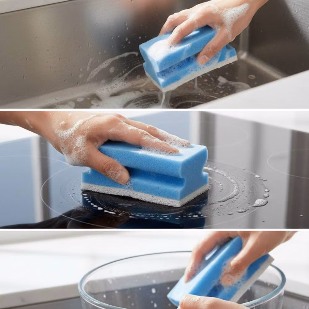 Bedsland DL Non-Scratch Handgrip Sponge Scourers, Blue, 8 Pack – 4