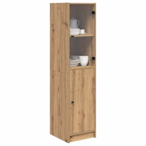 vidaXL Artisan Oak Highboard in Brown, Modern Dining Room and Kitchen Storage Unit, W/D/H: 35 x 37 x 142 cm – 1