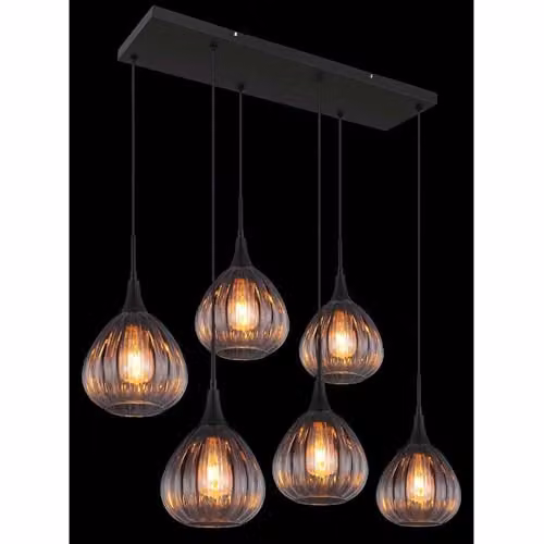 Netlighting Olsen Cluster Pendant Lamp with Black Metal and Grey Glass Spheres, Height: 120 cm, Diameter: 90 cm – 2