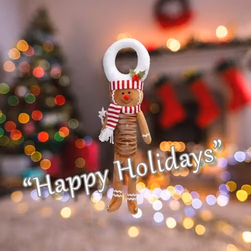 VFM e-Store Christmas Gingerbread Hanging Decoration, Multicolour and White, H 57 cm x W 23 cm – 3