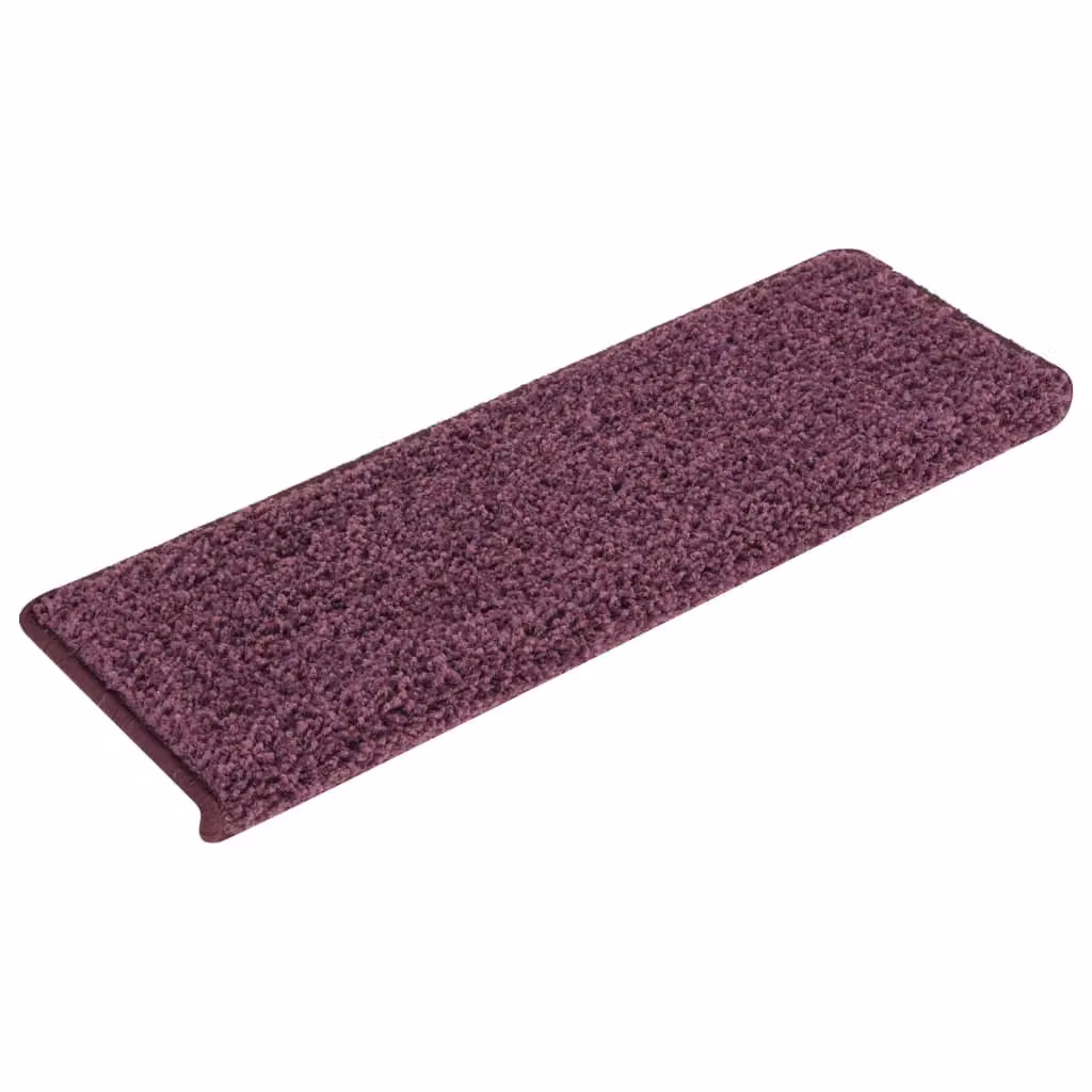 Berkfield Home Self-Adhesive Carpet Stair Treads, 15 Pieces, Dark Purple, W/D/H: 65 x 21 x 4 cm – 2