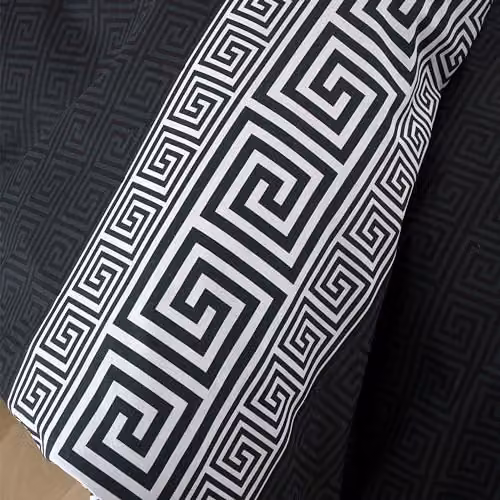Catherine Lansfield Artemis Greek Key Reversible Duvet Cover and Pillowcase Set in Black and Grey – 3