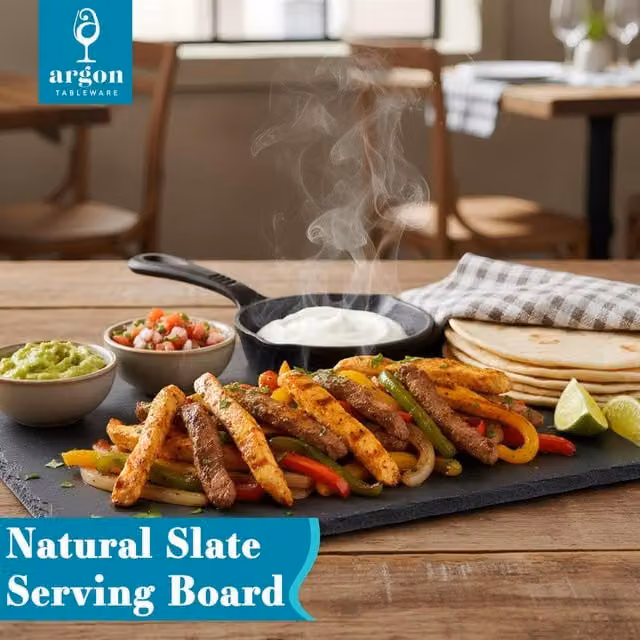 Argon Tableware Natural Slate Serving Board in Grey, W: 20 cm, H: 11 cm – 1
