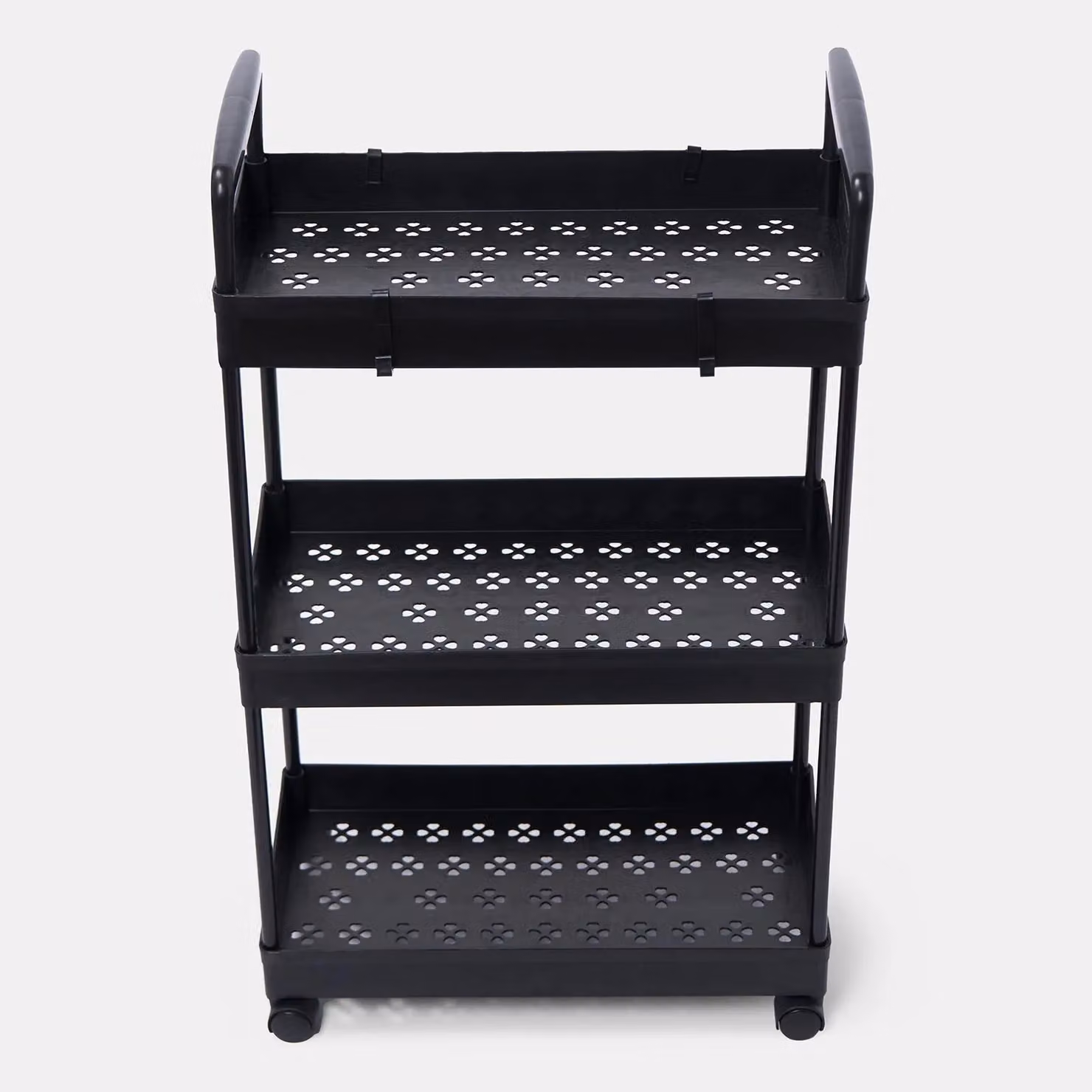 OHS 3 Tier Black Rolling Storage Trolley Organiser for Kitchen, Bathroom and Living Room – 4