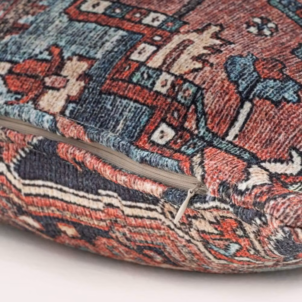 Kukoon Red Terracotta Persian Style Washable Cotton Square Cushion, W/D/H: 50 x 50 x 1 cm – 4