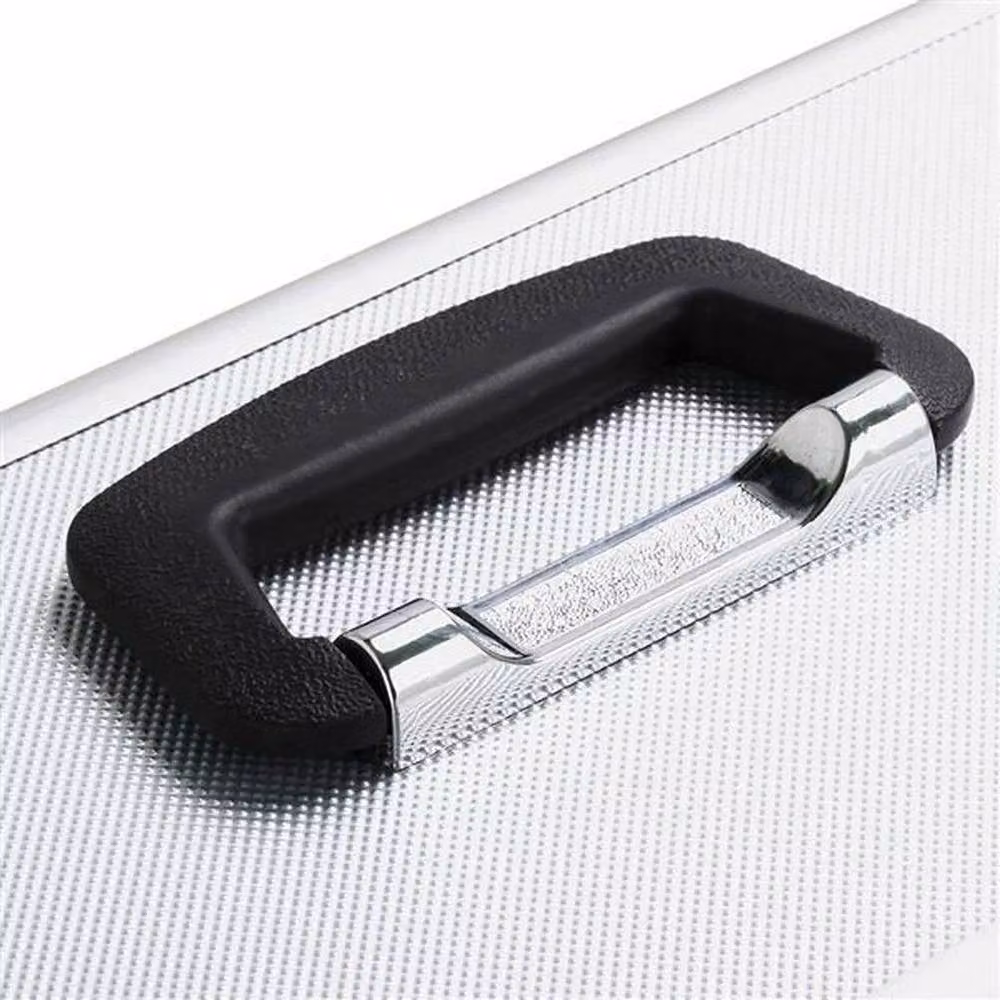 FLAVORA LP50 Silver Metal Records Storage Case for 12 inch Vinyl W/D/H: 33.5 x 18.5 x 33.0 cm – 3