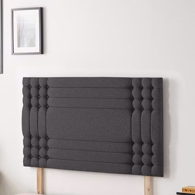 Somnior Beds Ltd Saville Plush Velvet 32 Inch Upholstered Divan Headboard - Black King Size
