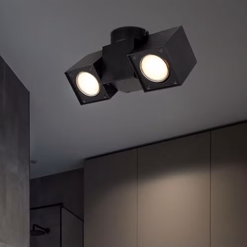 Netlighting Erin Twin Ceiling Spotlight in Matt Black with 2x GU10 Adjustable Lamps – 3
