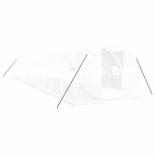 vidaXL Large White Greenhouse with Galvanised Steel Frame and Polyethylene Cover, W/D/H: 600 x 500 x 250 cm – 1