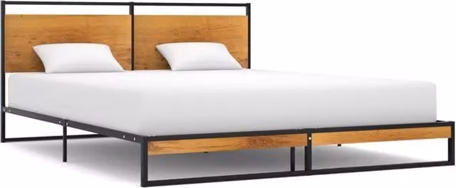 Berkfield Home Metal Bed Frame in Black, W/D/H: 140 x 200 cm – 1