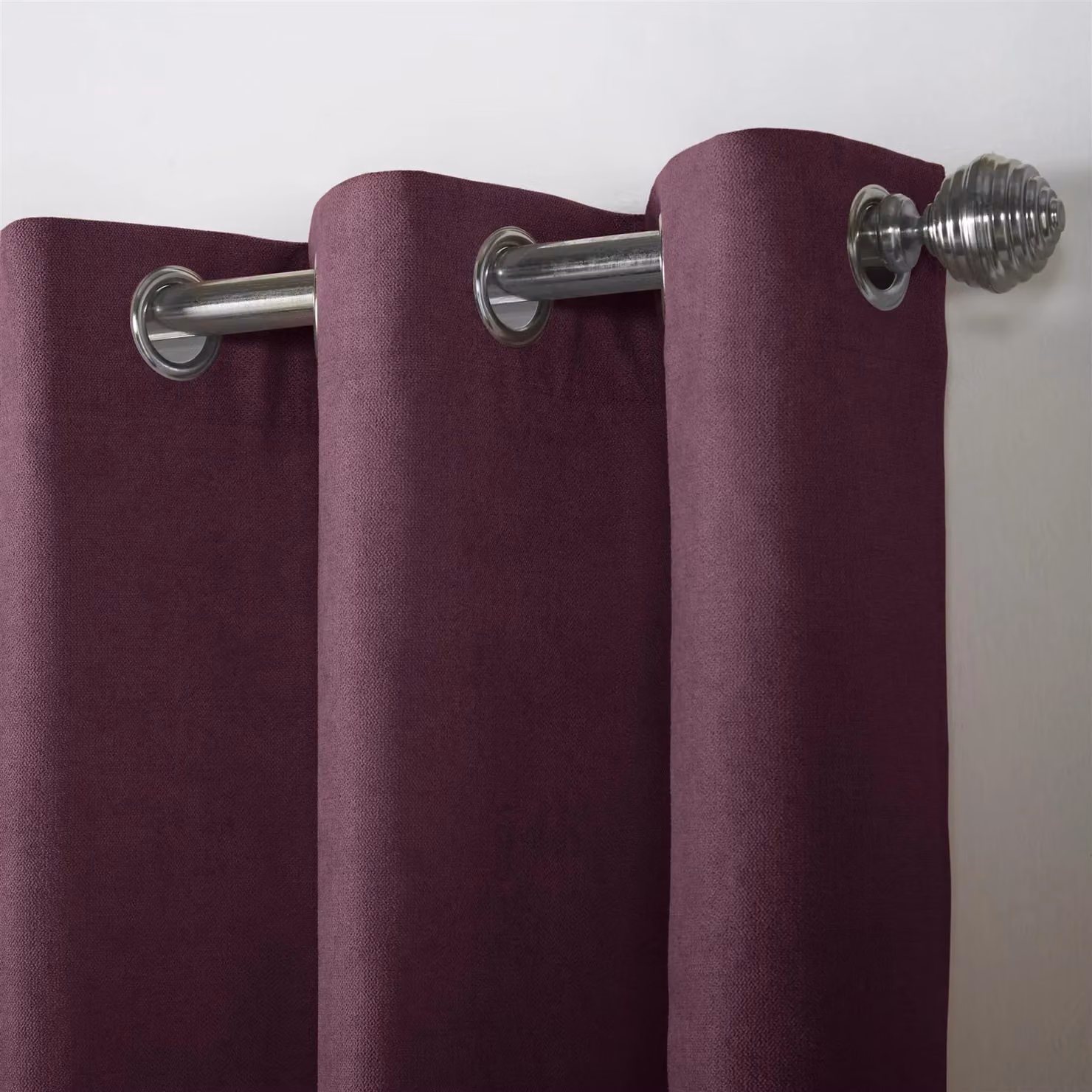 Luxury Living Velvet Chenille Eyelet Curtains, Pair, Purple, Width: 142 cm, Drop: 137 cm – 5