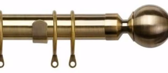 NewEdgeBlinds Extendable Metal Curtain Pole in Gold, Width: 120 cm