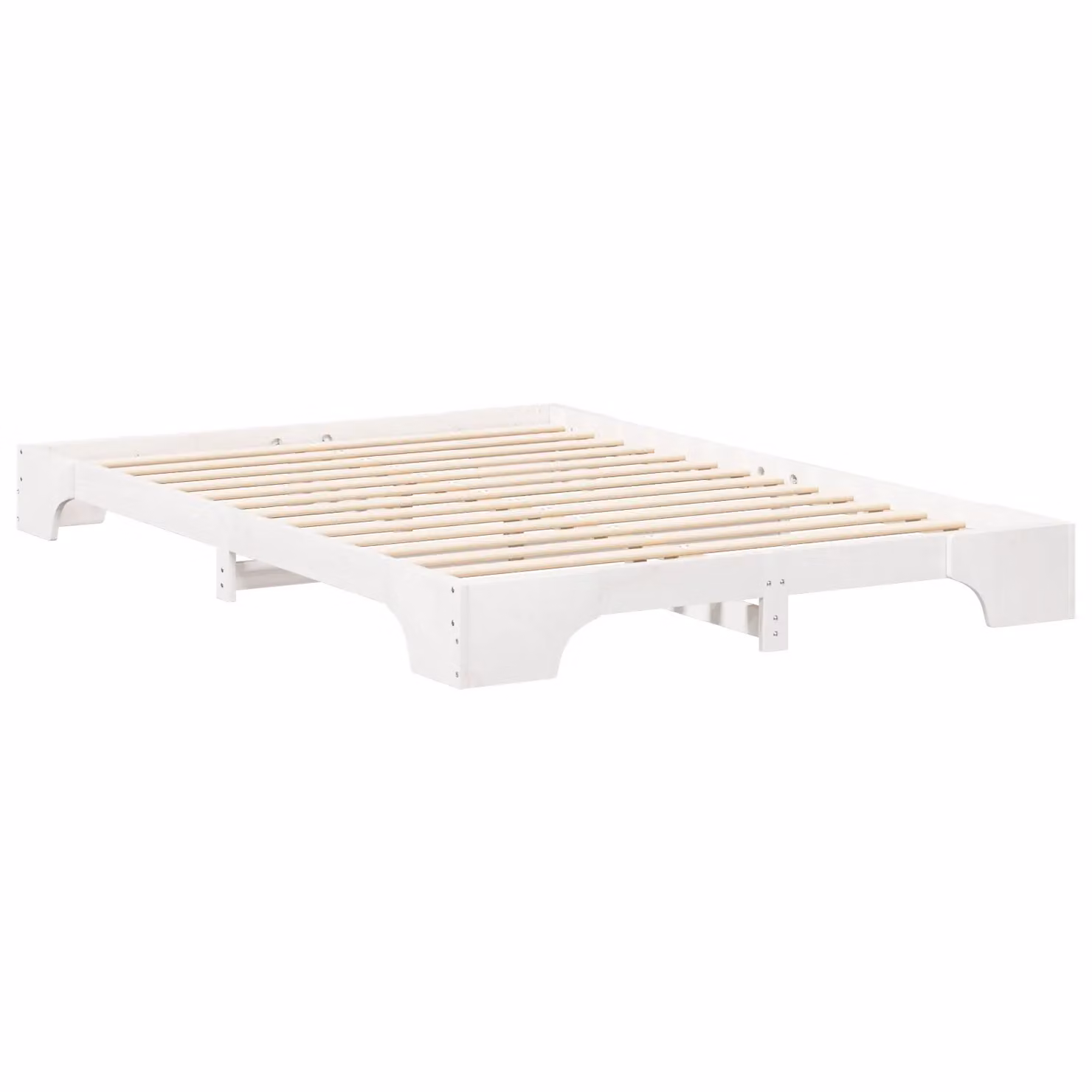 Berkfield Home Floor Bed Frame with Lift Up Storage in White Solid Pine Wood W: 140 cm, D: 220 cm – 2