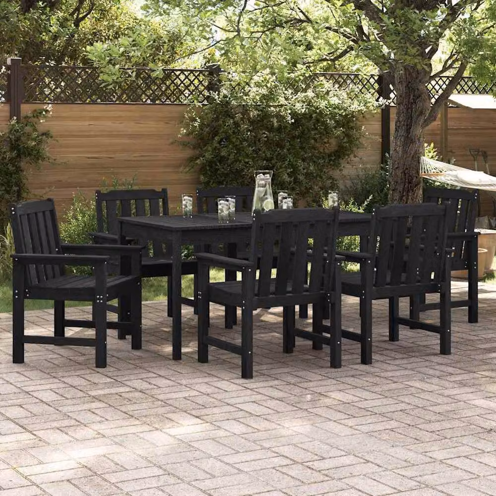 Berkfield Home Modern Garden Dining Chairs, 6 Piece Set, Black, W/D/H: 55.5 x 55.5 x 88 cm – 2
