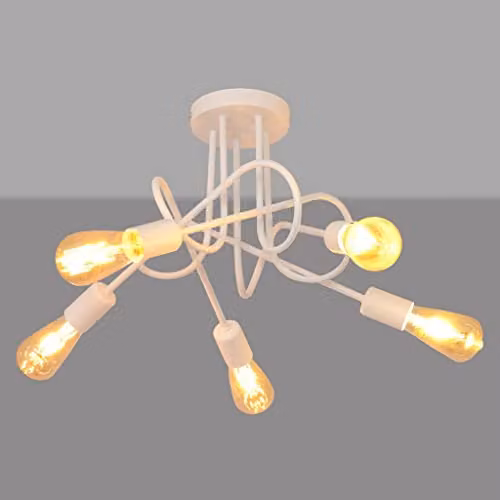 Netlighting Oxford Multi Arm Semi Flush Ceiling Light in White, Diameter: 50 cm – 2
