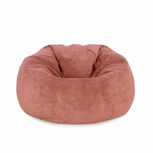 rucomfy Velora Classic Adult Bean Bag Chair in Pink Velvet with Removable Cover – 1