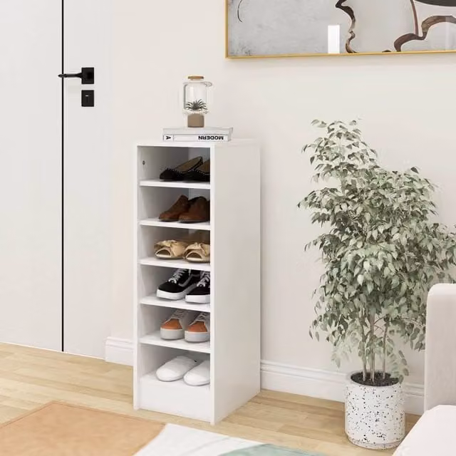 Berkfield Home White Classic Shoe Cabinet W/D/H: 31.5 x 35 x 90 cm