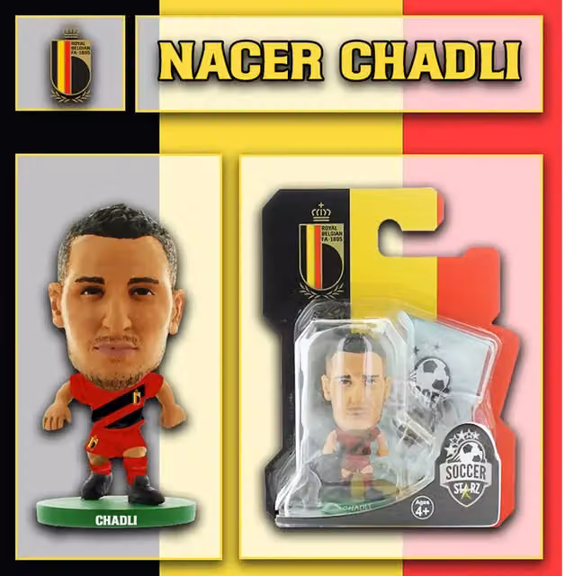 SoccerStarz Nacer Chadli Belgium New Kit Mini Figure, Red, Height: 5 cm