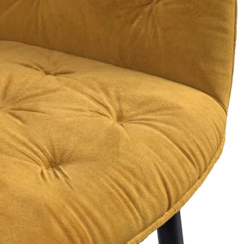 More4Homes Anika Modern Velvet Dining Chairs Set of 2, Mustard Yellow with Metal Legs – 3