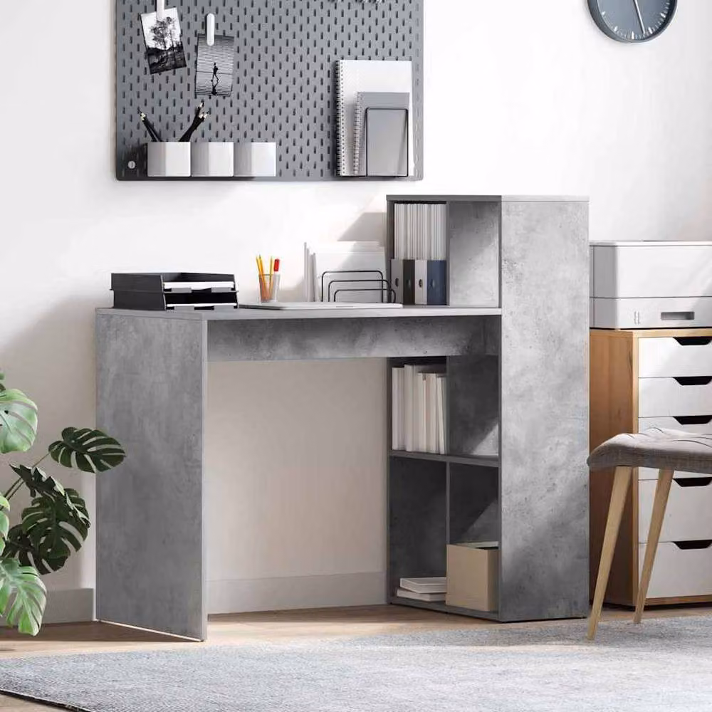 Berkfield Home Modern Writing Desk in Concrete Grey – 2