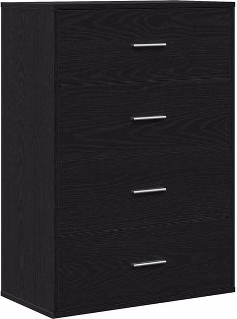Berkfield Home Black Oak Sideboard with Drawer, W/D/H: 60 x 31 x 84 cm – 1