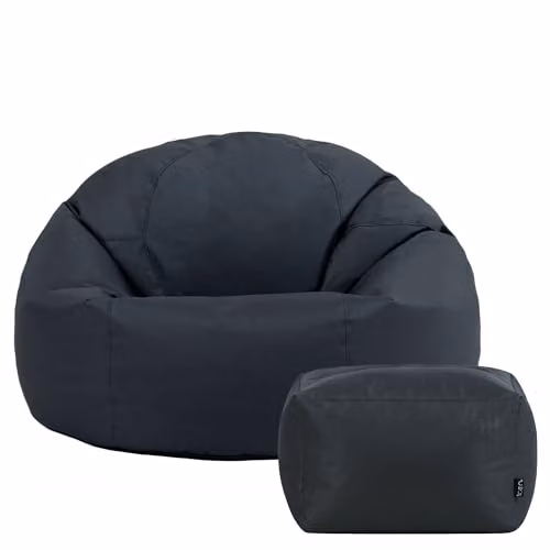 icon Classic Indoor Outdoor Bean Bag and Pouffe in Blue and Grey – 4