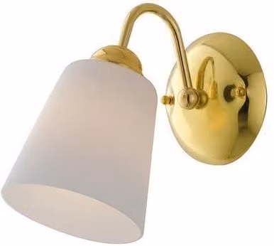 Netlighting Modern Wall Lamp with Gold/Brass Metal and White Glass Cylinder Shades