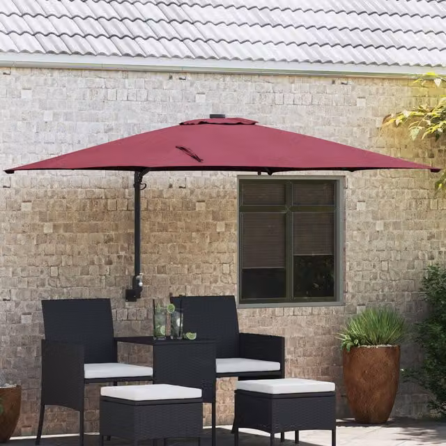 Berkfield Home Garden Parasol in Bordeaux Red, W/D/H: 248.5 x 247.5 x 119 cm – 1