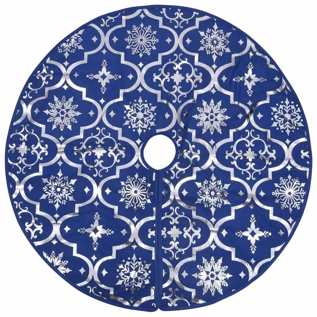 Berkfield Home Luxury Christmas Tree Skirt with Sock in Blue, 90 cm – 3