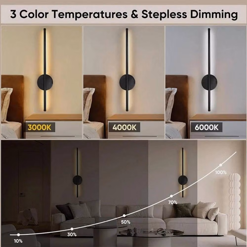 Kelvenix Set of 2 Black Battery Operated Dimmable LED Wall Lights – 3