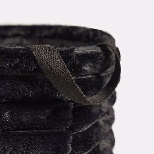OHS Collapsible Faux Fur Ribbed Laundry Basket with Handles, Black, W/D/H: 36 x 36 x 55 cm – 6