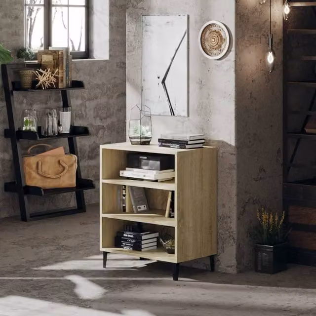 Berkfield Home Sonoma Oak Sideboard in Brown, W/D/H: 57 x 35 x 70 cm