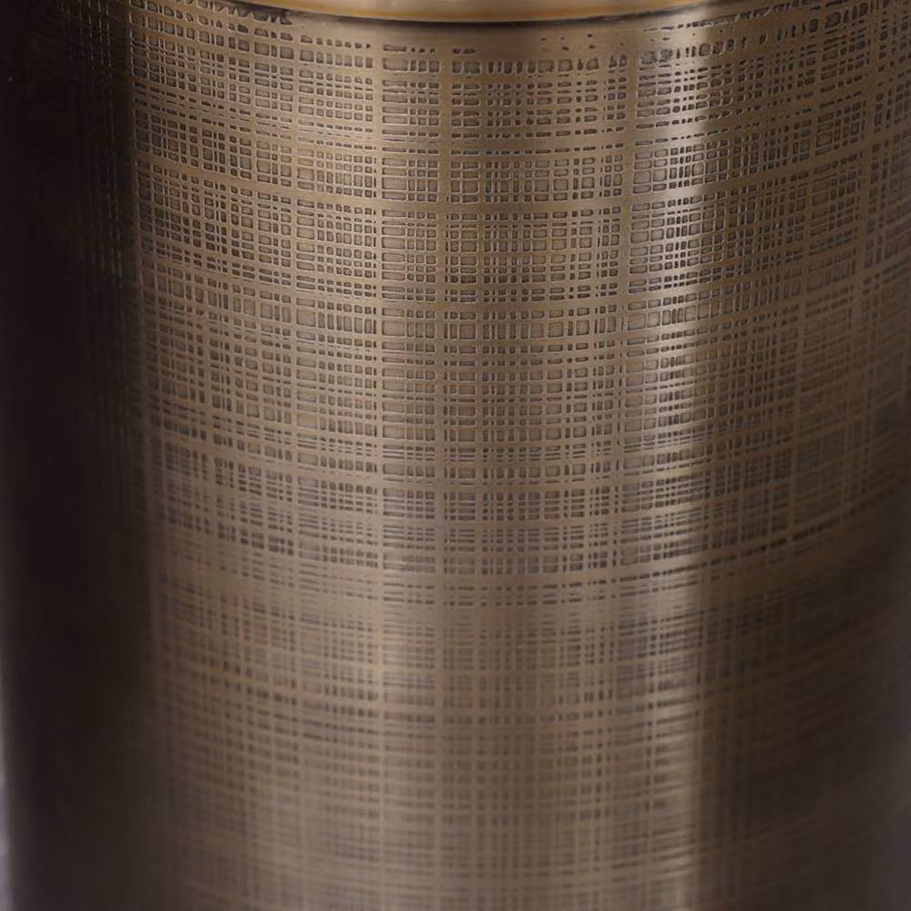 Melody Maison Gold Textured Metal Freestanding Waste Bin – 3