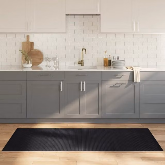 Berkfield Home Rectangular Bamboo Rug in Black, W: 80 cm, L: 200 cm – 1