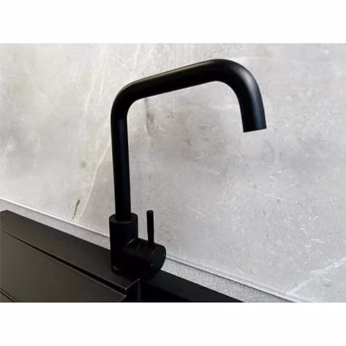Reginox Salina MB Matt Black Single Lever Square Neck Kitchen Mixer Tap – 2