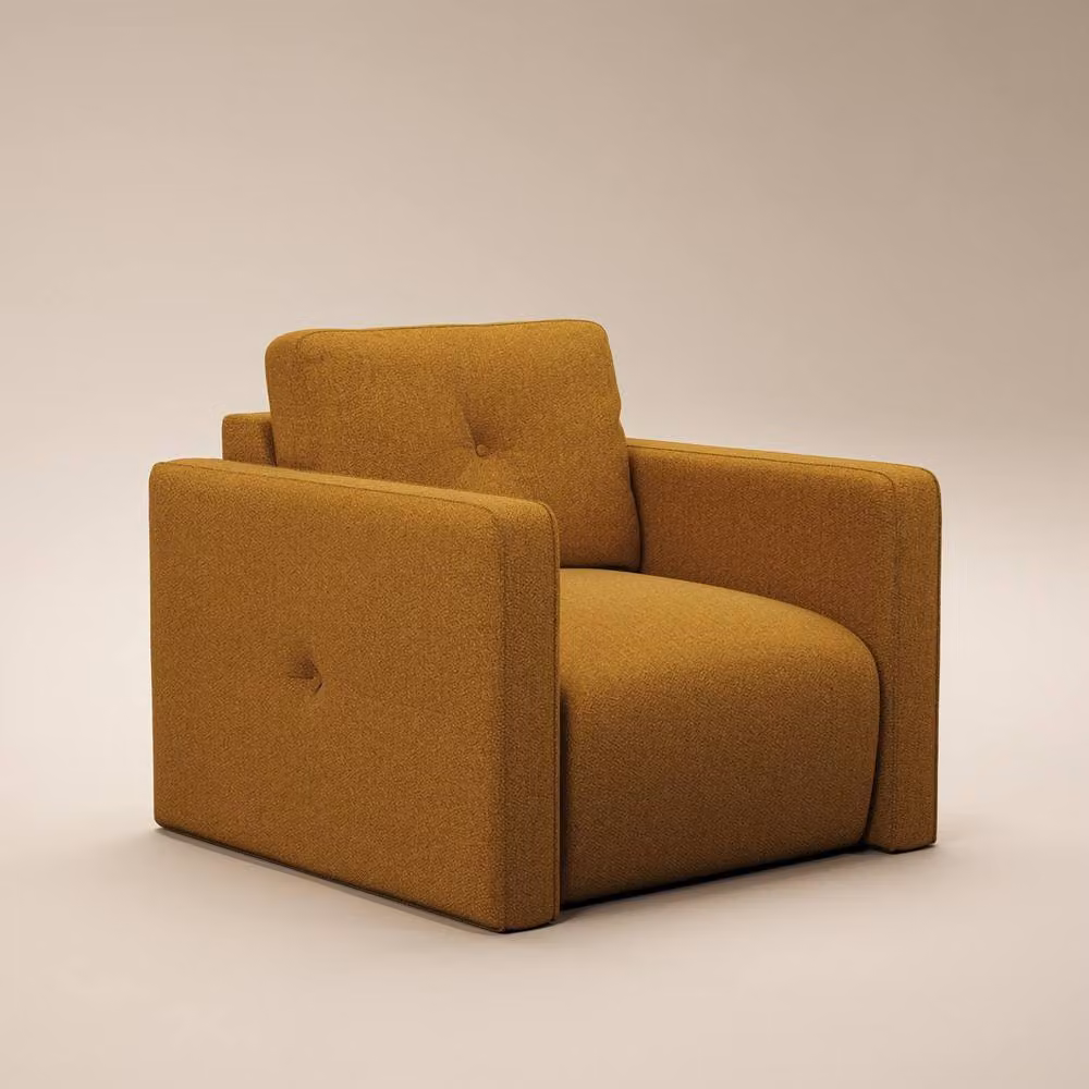 Solace+Co Wilfie Chenille Armchair in Yellow – 2