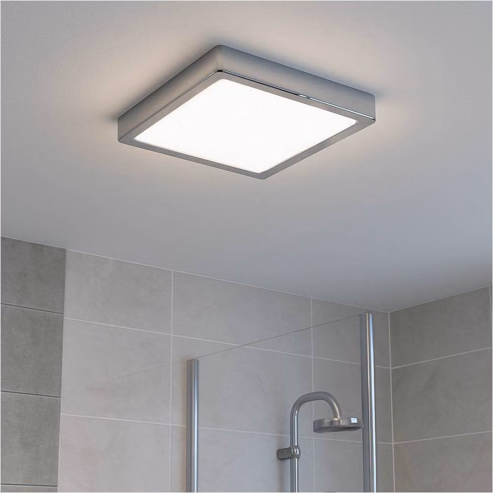 Loops 2 Pack Chrome Square LED Ceiling Lights with Bulbs Included, 22 cm – 2