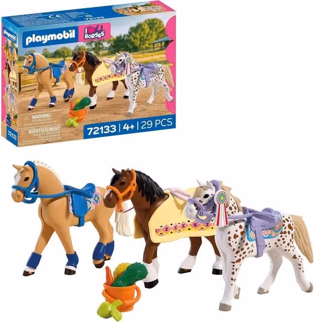 Playmobil Three Horses for Collecting, Brown