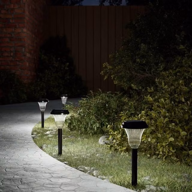 Berkfield Home Solar Pathway Lights with Ground Spikes, 12 Pack, Black – 1