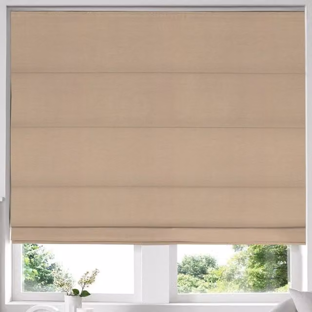 Simply Collection Iowa Silk Essence Made to Measure Blackout Roman Blind in Latte