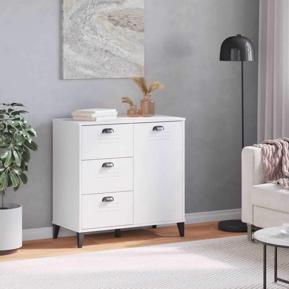 Berkfield Home VIKEN White Sideboard in Engineered Wood, W/D/H: 80 x 40 x 80 cm – 2
