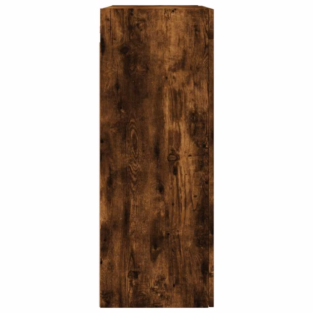 Berkfield Home Wall Mounted Smoked Oak Cabinet with Glass Doors, Brown, W/D/H: 69.5 x 34 x 90 cm – 6