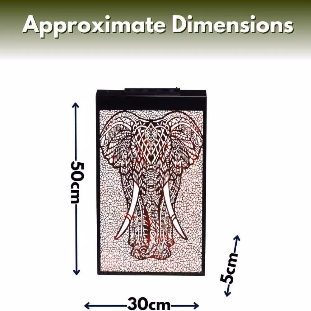 Marco Paul Solar LED Elephant Wall Panel in Bronze, Width: 50 cm – 2
