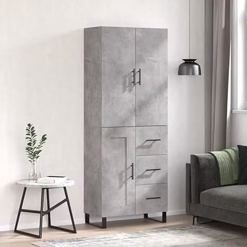 vidaXL Highboard in Grey, W/D/H: 69.5 x 34.0 x 180.0 cm – 2