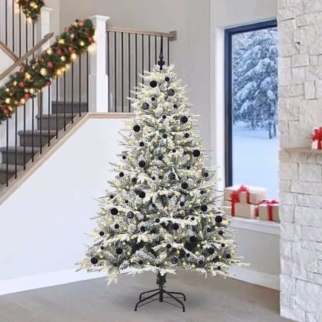 Berkfield Home Artificial Pre-lit Christmas Tree with Ball Set, Green, Height: 240 cm