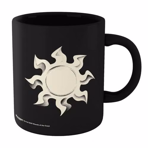 Zavvi Magic: The Gathering Plains Mana Symbol Ceramic Mug in Black and Multicolour